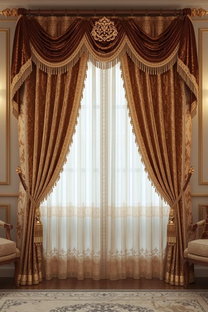 Stylish Arabian curtain arrangement