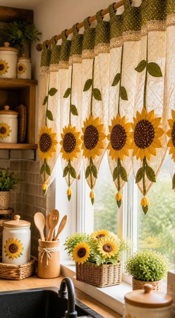Beautiful modern kitchen curtain