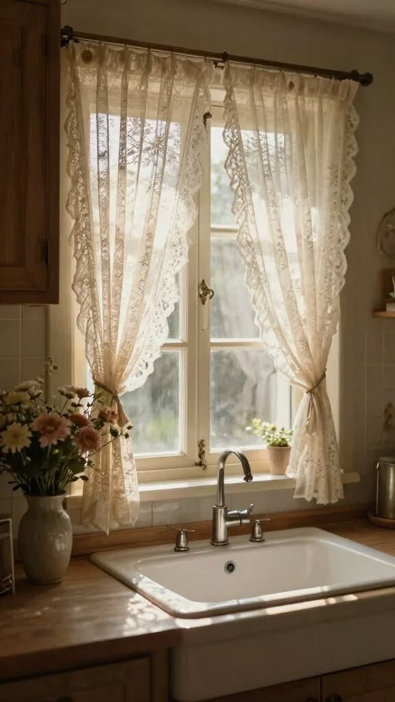 Contemporary kitchen curtain idea