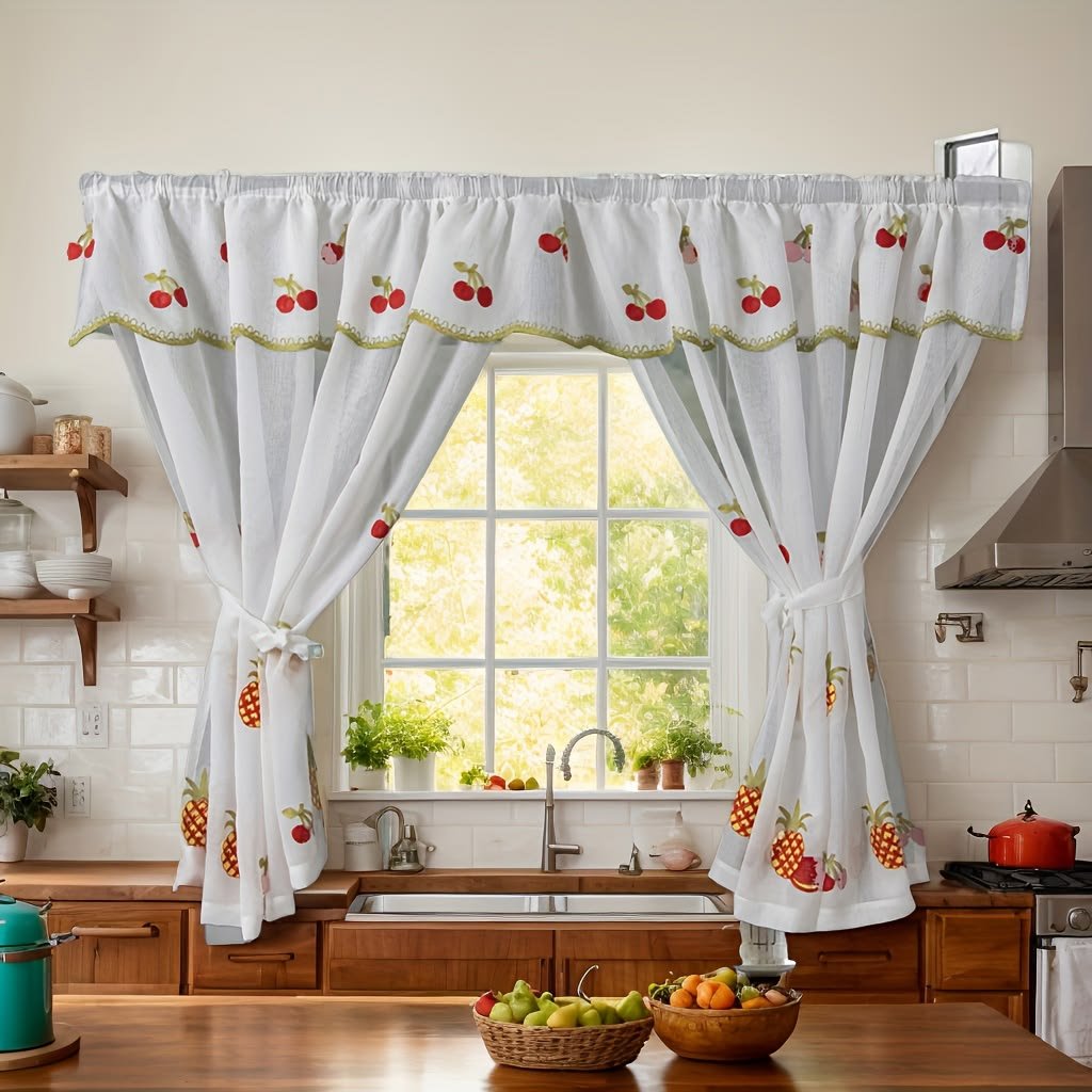 Stylish curtain for kitchen interiors
